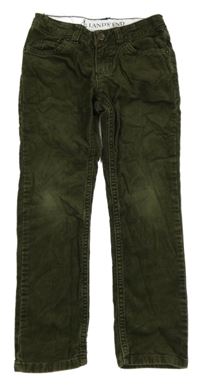 Khaki skinny manšestráky