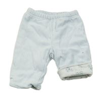 Svetlomodré zamatové podšité nohavice