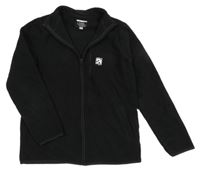 Čierna fleecová prepínaci mikina s nášivkou F&F