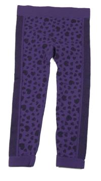 Fialové vzorované thermo legíny so srdiečkami Lupilu