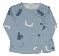 Světlemodré pyžamové triko s mraky 