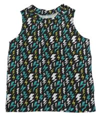 Čierno-farebné tielko s bleskami