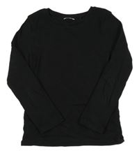 Čierne rebrované tričko Next