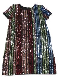 Černo-barevné tylovo/flitrové šaty Primark