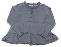 Tmavomodro-biela pruhovaná blúzka Topolino