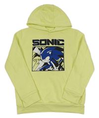 Limetková mikina so Sonicem a kapucňou