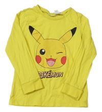 Žluté pyžamové triko s Pikachu 