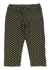 Khaki bodkovaná é capri legíny