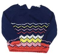 Tmavomodro-farebný sveter s pruhmi M&S