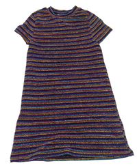Farebné pruhované trblietavé šaty Matalan