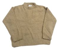 Béžový vlnený crop sveter Zara