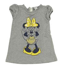 Sivé melírované teplákové šaty s Minnií Disney