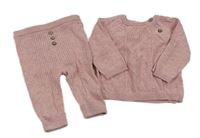 2set - Růžový svetr + pletené žebrované kalhoty Topolino