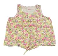 Farebný kvetinový crop top Next