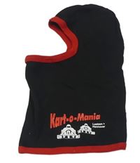 Černo-červená kukla s motokárami