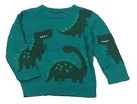Tmavozelený sveter s dinosaurom George