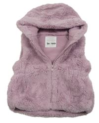 Ružová kožušinová zateplená vesta s kapucňou Primark