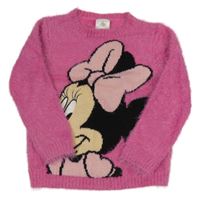 Ružový chlpatý župan s Minnií Disney