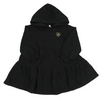 Čierne teplákové šaty so srdiečkom a kapucňou River Island