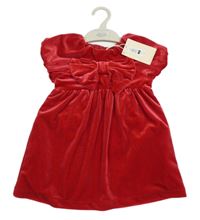 Nové - Červené sametové šaty s mašlí Leigh Tucker