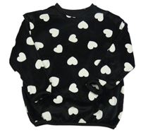 Čierna plyšová mikina so srdiečkami George