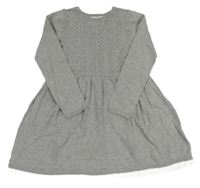 Sivé svetrové šaty s dirkovaným vzorom H&M