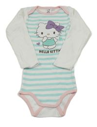 Bílo-modré pruhované body s Hello Kitty Sanrio