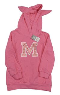 Nové - Růžová mikina s písmenkem a kapucí So Cute