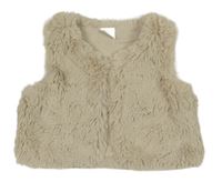 Béžová podšitá kožušinová vesta Next