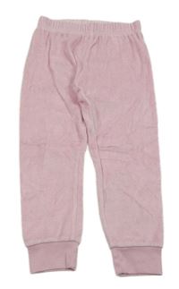 Světlerůžové sametové pyžamové kalhoty Lil & Dan 