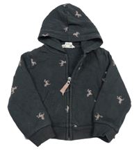 Tmavosivá prepínaci mikina s koníky a kapucňou H&M