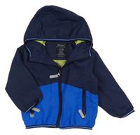 Tmavomodro-zafírová šušťáková jarná bunda s kapucňou Rebel