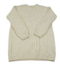 Smetanový žebrovaný dlouhý vlněný svetr H&M