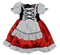 Kostým - Červeno-černo-bílé sametovo/plátěné šaty What a character