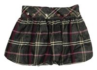 Čierno-ružová kockovaná sukňa so srdiečkami