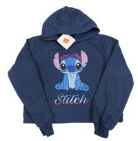 Nové - Tmavomodrá mikina se Stitchem a kapucí 