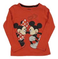 Červené tričko so Minnií a Mickeym Disney