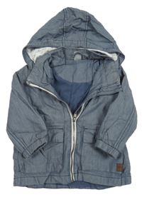Modrá šusťáková jarní bunda s odepínací kapucí H&M