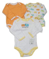 Nové - 3x - 1x Oranžové + 2x bílo-žluté body se slony