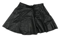 Čierna koženková kolová sukňa H&M
