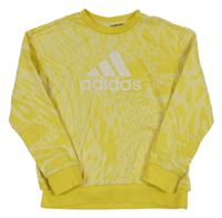Žlutá vzorovaná mikina s logem Adidas