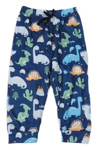 Tmavomodré pyžamové kalhoty s dinosaury