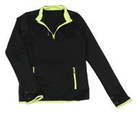 Černo-limetková sportovní mikina Decathlon