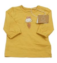 Nové - hořčicové triko se zmrzlinkou name it.