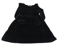 Černé žinylkové svetrové šaty s volánky H&M