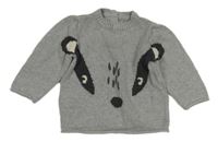 Sivý melírovaný sveter s čumáčkem M&S