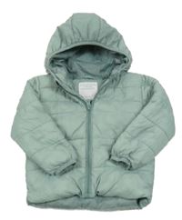 Olivovošedá prošívaná šusťáková zateplená bunda s kapucí PRIMARK