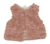 Ružová kožušinová podšitá vesta baby rose