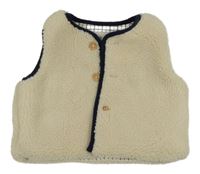 Smotanová huňatá zateplená vesta CYRILLUS