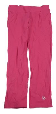 Tmavorůžové teplákové legíny s kamínky Benetton